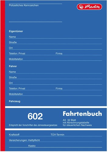 Herlitz fahrtenbuch 602 32 - a5,