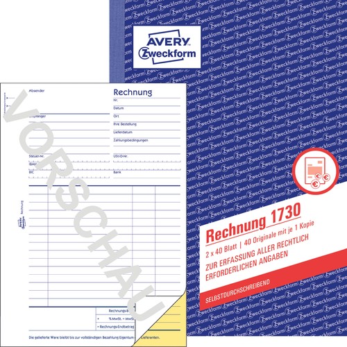 Zweckform rechnung 1730 - 1730, a5
