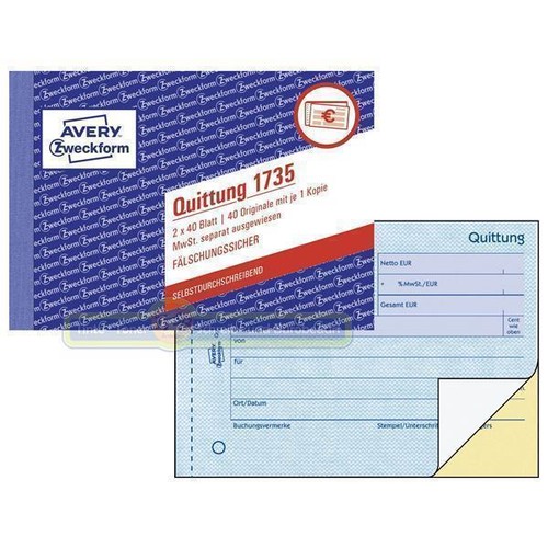 Quittungsblöcke avery - quittungsblöcke,