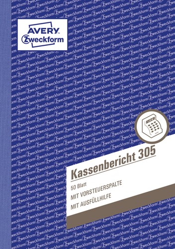 Zweckform kassenbericht 305 - 20,