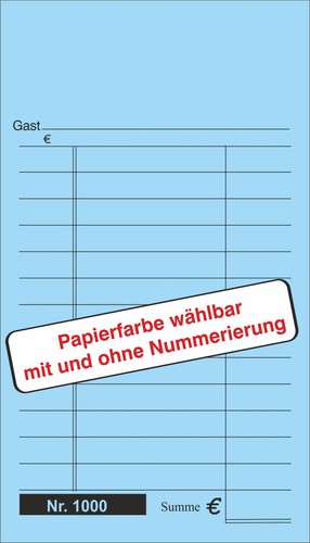 1000 kellnerzettel neutral - 1000,