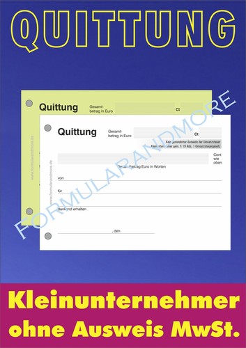 Quittungsblock für - x,