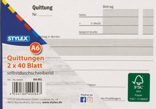 Quittungsblock quittungsbuch - quittungsblock,