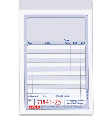 Herlitz kassenblock mit - herlitz,