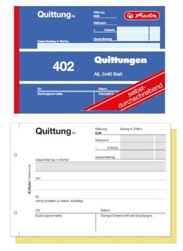 Herlitz 402 quittungsblock - 402,
