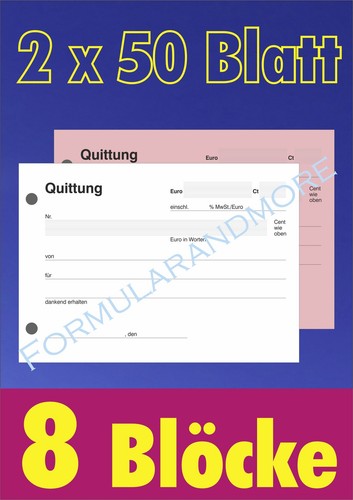 Quittungsblock - 8x,