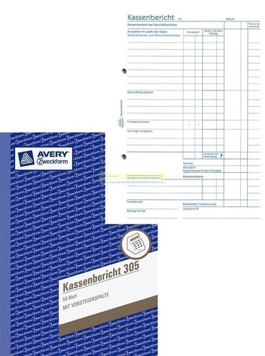 Zweckform kassenbericht 305 - 5x,
