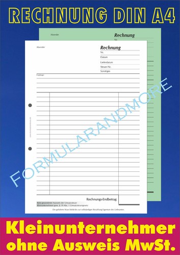RECHNUNGSBLOCK-Kleinunternehme