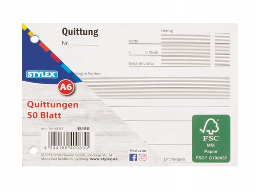 Quittungsblöcke mit 50 - je,
