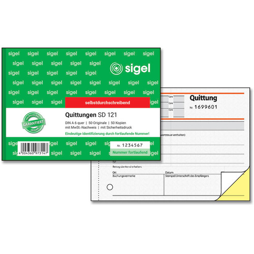Sigel sd121 quittungsblock - sigel,