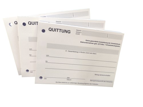 Quittungsblock für - quittungsblock,