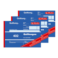 3x Herlitz 402 Quittungsblock
