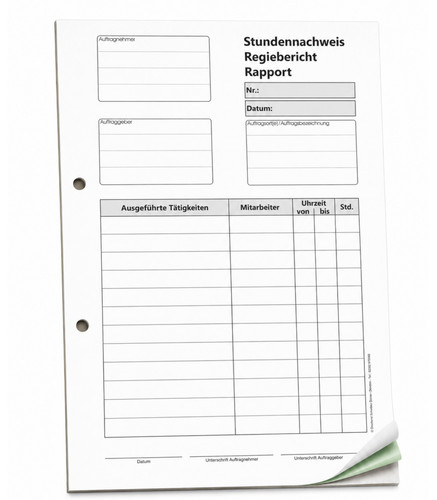 Din stundennachweis 2x50 - din, stundennachweis,