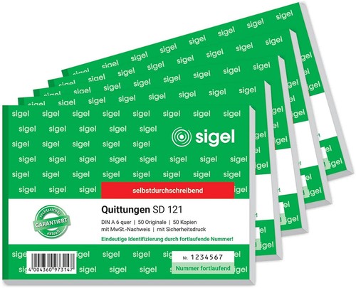 Sigel sd121 quittungsblock - sd121/5,