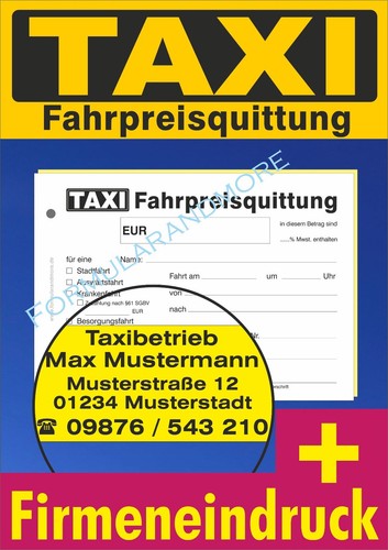Taxi quittung block - block, á