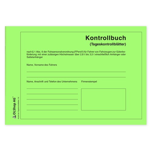 Persönliches kontrollbuch din - kontrollbuch,