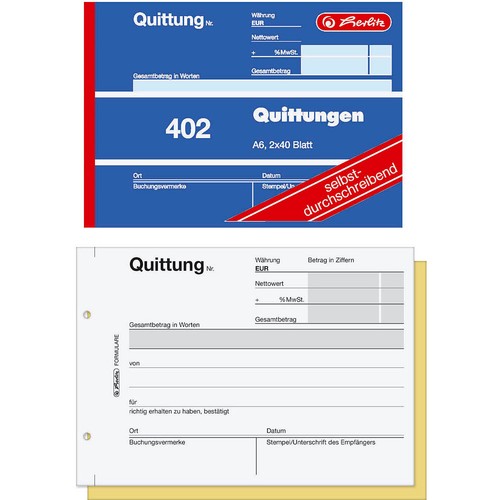 100 quittungsblöcke din 2x - 100, a6